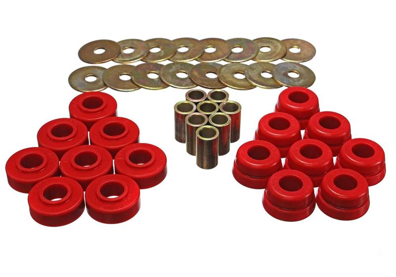 ES Body Mounts - Red - Energy Suspension GM Body Mount Set W/Hardware - Red