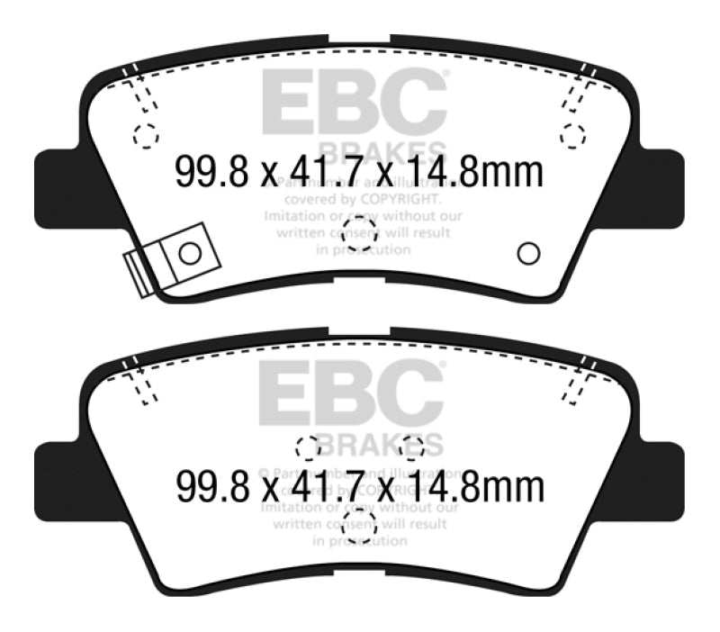 EBC Redstuff Brake Pad Sets - EBC 12+ Hyundai Elantra GT 2 Redstuff Rear Brake Pads