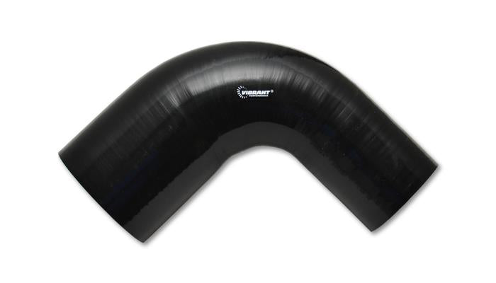 VIB 4 Ply Hoses - Vibrant 4 Ply Reinforced Silicone 90 degree Transition Elbow - 2.5in I.D. x 2.75in I.D. (BLACK)