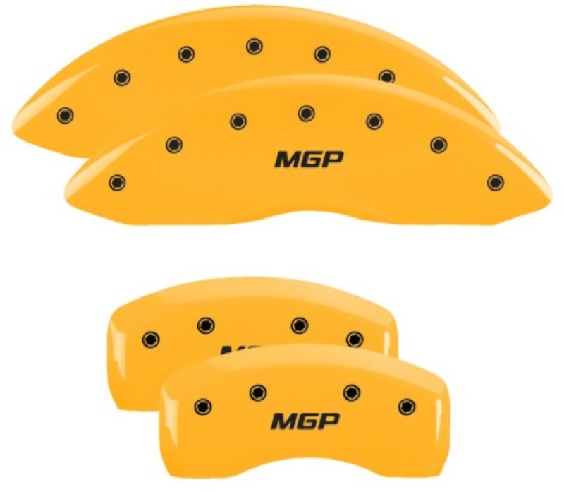 MGP Caliper Covers 4 Standard - MGP 4 Caliper Covers Engraved Front & Rear MGP Yellow Finish Black Char 2019 Lincoln Nautilus