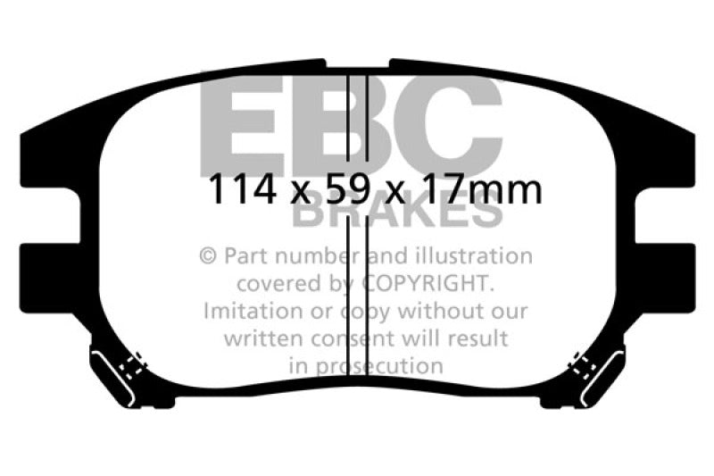 EBC Ultimax2 Brake Pad Sets - EBC 02-03 Lexus RX300 3.0 2WD Ultimax2 Front Brake Pads