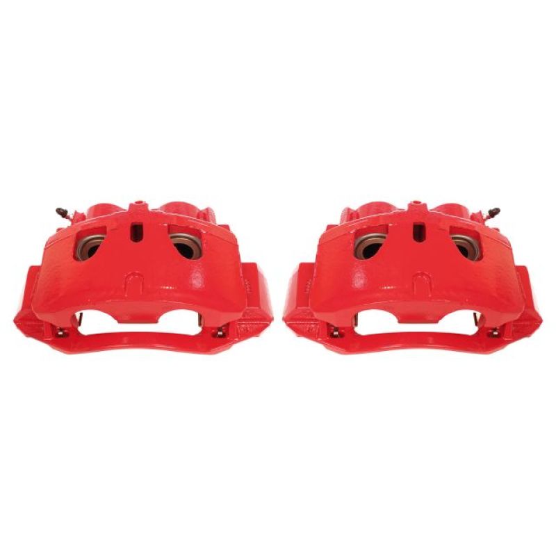 PSB Red Calipers - Power Stop 11-19 Chevrolet Silverado 2500 HD Front Red Calipers w/Brackets - Pair