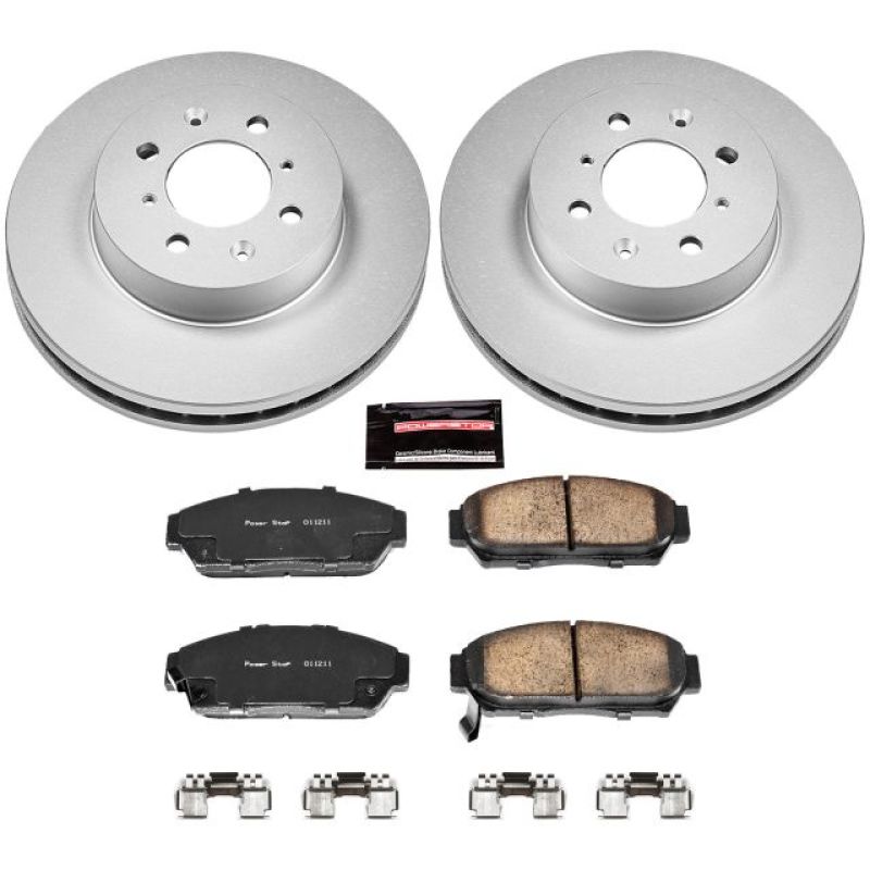 PSB Z17 Evolution Coated Kit - Power Stop 94-01 Acura Integra Front Z17 Evolution Geomet Coated Brake Kit