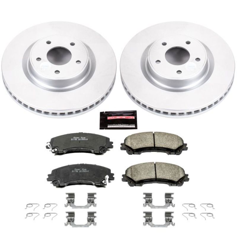 PSB Z17 Evolution Coated Kit - Power Stop 14-19 Infiniti Q50 Front Z17 Evolution Geomet Coated Brake Kit