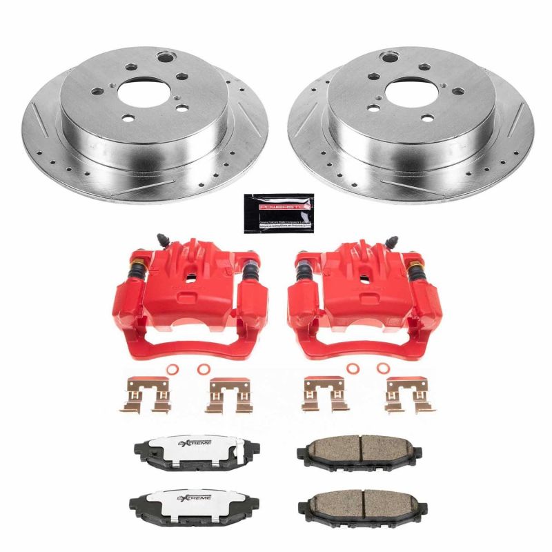 PSB Z26 Street Kit w/Cals - Power Stop 16-19 Subaru Crosstrek Rear Z26 Street Warrior Brake Kit w/Calipers