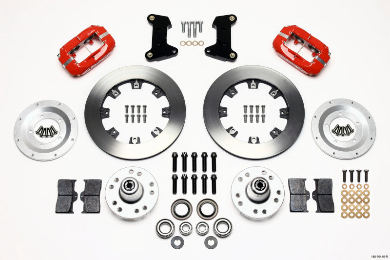 WIL Dynalite Brake Kit - Wilwood Forged Dynalite Front Kit 12.19in Red 74-80 Pinto/Mustang II Disc Spindle only