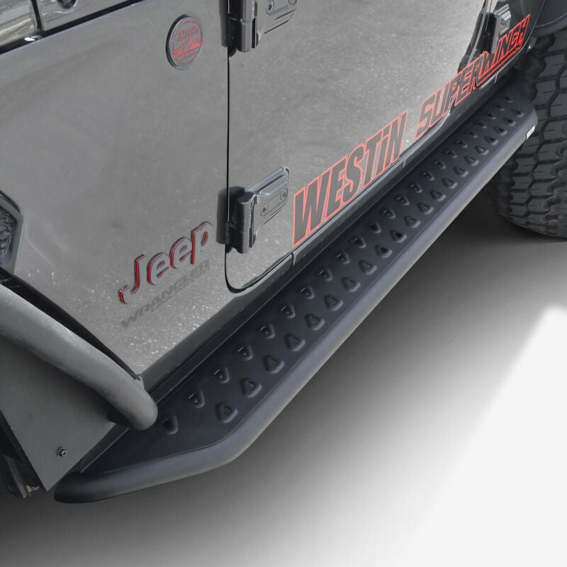WES Running Boards - Outlaw - Westin 18-24 Jeep Wrangler (JL) Unlimited 4DR Outlaw Running Board - Textured Black