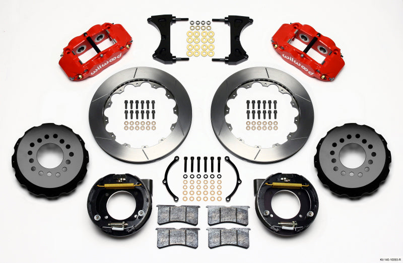 WIL Superlite Brake Kit - Wilwood Narrow Superlite 4R Rear P-Brk Kit 12.88in Red Chevy C-10 2.42 Offset 5-lug