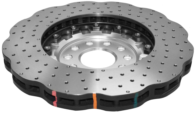 DBA 5000 Series Drilled Rotors - DBA 15-20 Volkswagen Golf R 3.6L Front 5000 Series Cross Drilled Rotor w/Silver Hat
