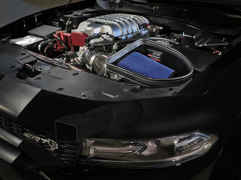 AFE Track Series Intake - aFe Dodge Charger SRT Hellcat Redeye 21-23 V8-6.2L Track Series Stage-2 Carbon Fiber Intake Pro 5R