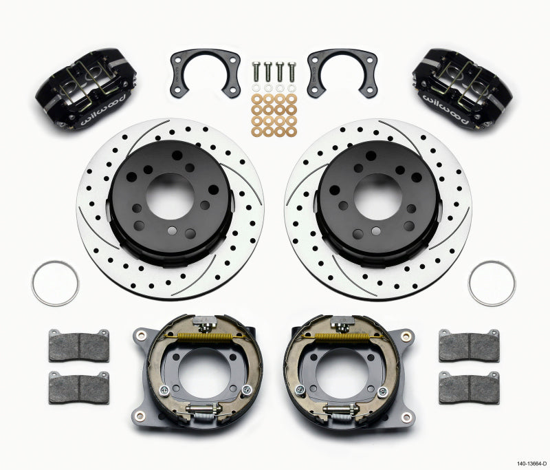 WIL Dynapro Brake Kit - Wilwood Dynapro Lug Mount P/S Park Brake Kit Drilled Big Ford New 2.38in Off Bronco 5 x 5.50