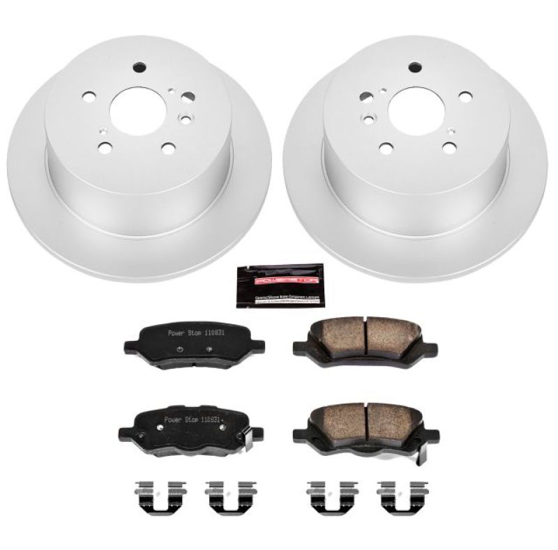 PSB Z17 Evolution Coated Kit - Power Stop 09-16 Toyota Venza Rear Z17 Evolution Geomet Coated Brake Kit