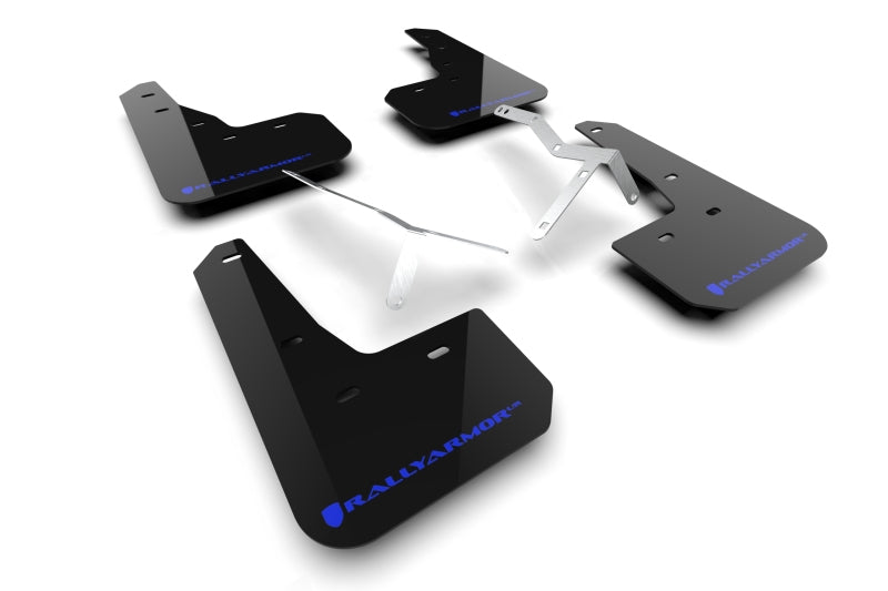 RAL UR Blk Flap/Blue Logo - Rally Armor 23-25 Acura Integra A-Spec Black UR Mud Flap W/Blue Logo (No Drilling Req.)