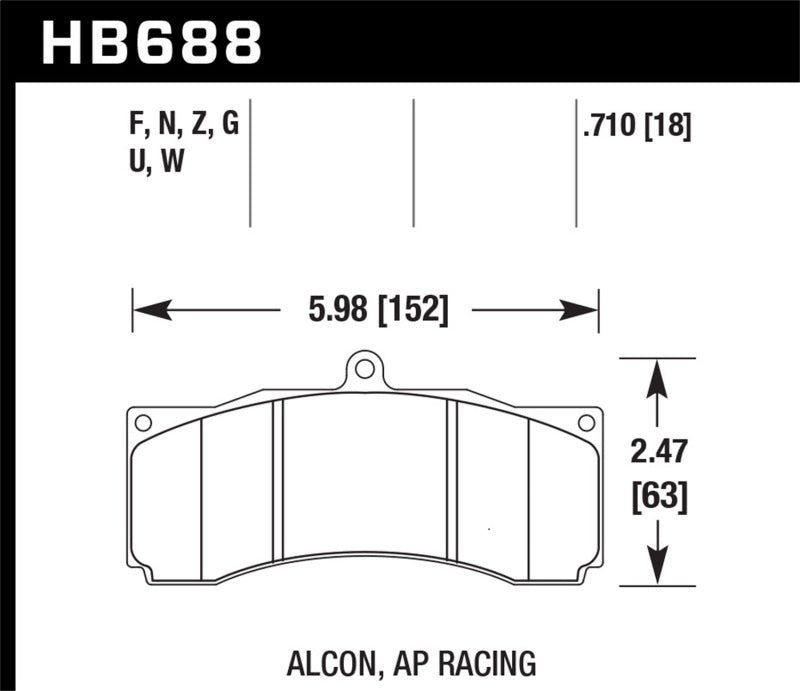 HAWK HPS Brake Pad Sets - Hawk Alcon / AP Racing / Baer HPS Brake Pads