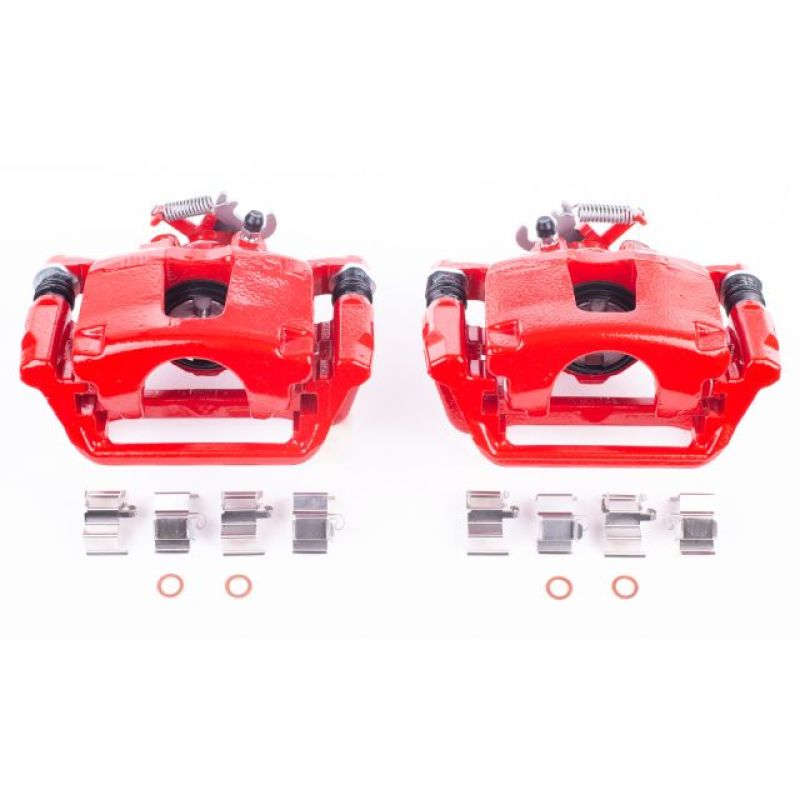 PSB Red Calipers - Power Stop 12-16 Chrysler Town & Country Rear Red Calipers w/Brackets - Pair