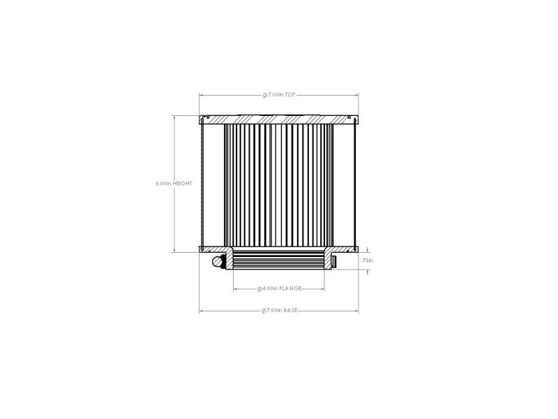 AFE Universal D2 Dura Dry Air Filter - aFe Magnum FORCE Intake Replacement Air Filter w/ D2 Dry Media 4in F x7in B x7in T x6in H