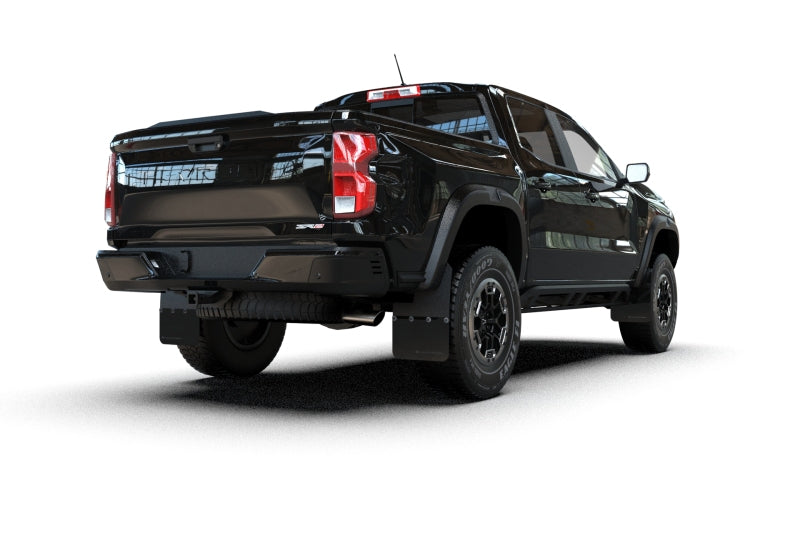 RAL UR Blk Flap/Met. Blk Logo - Rally Armor 23-25 Chevy Colorado ZR2 Black Mud Flap - Metallic Black Logo