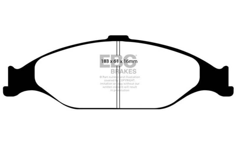 EBC Yellowstuff Brake Pad Sets - EBC 99-04 Ford Mustang 3.8 Yellowstuff Front Brake Pads