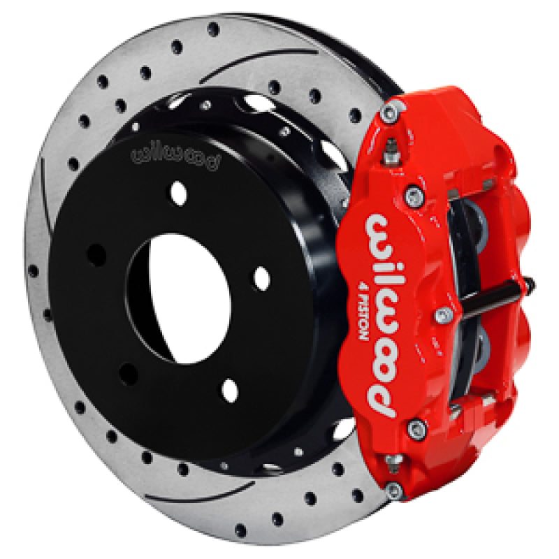 WIL Superlite Brake Kit - Wilwood 88-98 Chevy Silverado Superlite 4R 12.88x1.10in Drill/Slot Rear Drum to Disc Conv. - Red