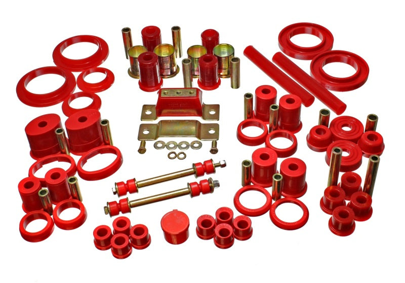 ES Hyper-Flex Sets - Red - Energy Suspension 85-93 Ford Mustang Red Hyper-flex Master Bushing Set w/ V-8