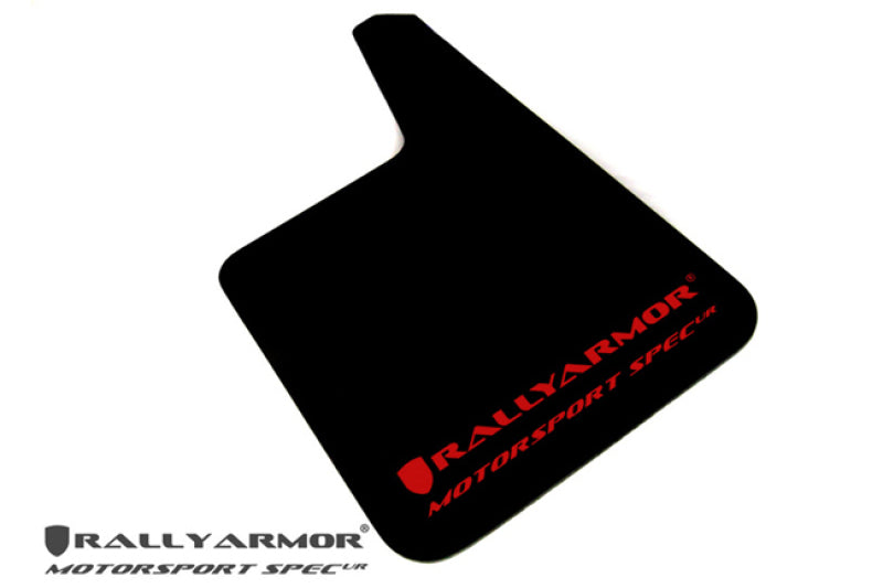 RAL UR Blk Flap/Rd Logo - Rally Armor Universal Fit (No Hardware) Motorsport Spec Black UR Mud Flap Red Logo