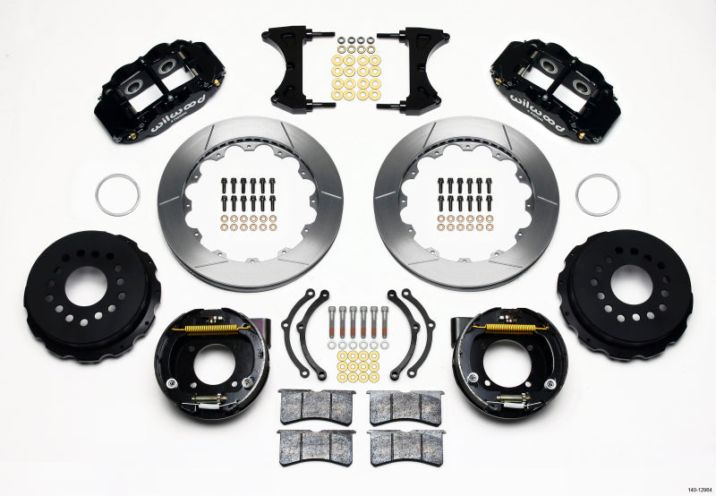 WIL Superlite Brake Kit - Wilwood Narrow Superlite 4R Rear P-Brk Kit 12.88in Chevy 12 Bolt w/ C-Clips