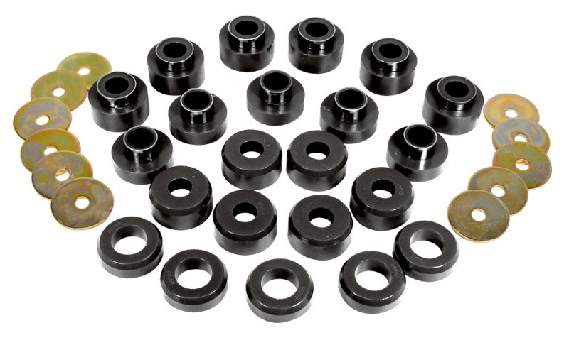 PRO Body/Subframe Bush - Blk - Prothane 97+ Jeep TJ Body Mount Kit - Black
