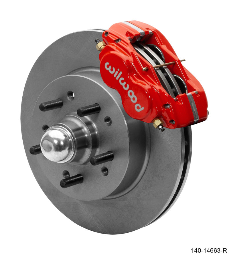 WIL Dynalite Brake Kit - Wilwood Forged Dynalite-M Front Kit 11.5in Red 1 PC Rotor&Hub 58-64 Impala 63-64 Corvette