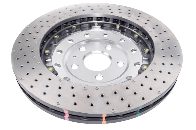 DBA 5000 Slot&Drill Rotors - DBA 06-17 Audi RS3 8V Sedan 5000 Fully Assembled 2-Pc Clear Anodized Hat T3 Drilled/Dimpled Rotor