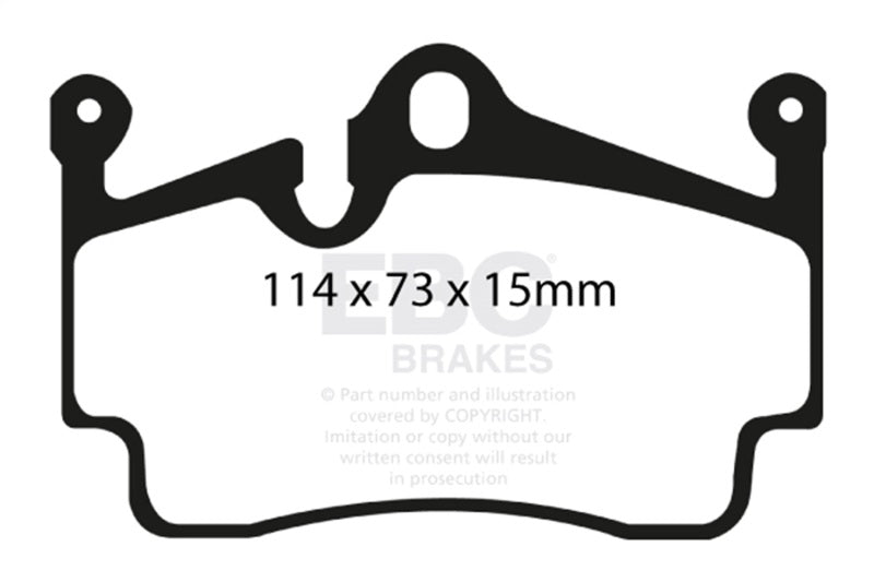 EBC Yellowstuff Brake Pad Sets - EBC 04-08 Porsche Boxster (Cast Iron Rotors only) 2.7 Yellowstuff Rear Brake Pads