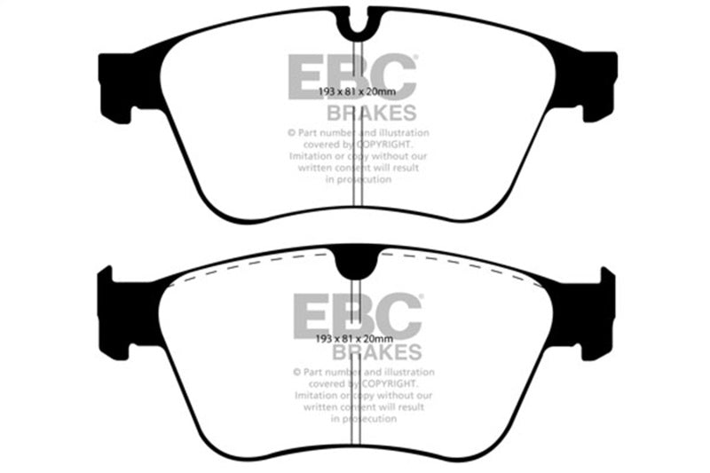 EBC Yellowstuff Brake Pad Sets - EBC 06-11 Mercedes-Benz M-Class (ML) ML63 AMG 6.2 Yellowstuff Front Brake Pads
