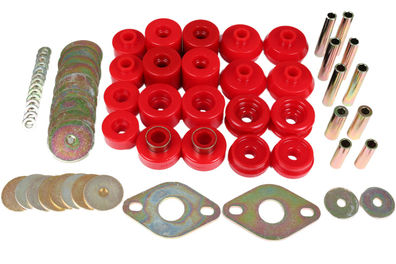ES Body Mounts - Red - Energy Suspension 96-99 Toyota 4Runner 2WD/4WD Red Body Mount Bushing Set