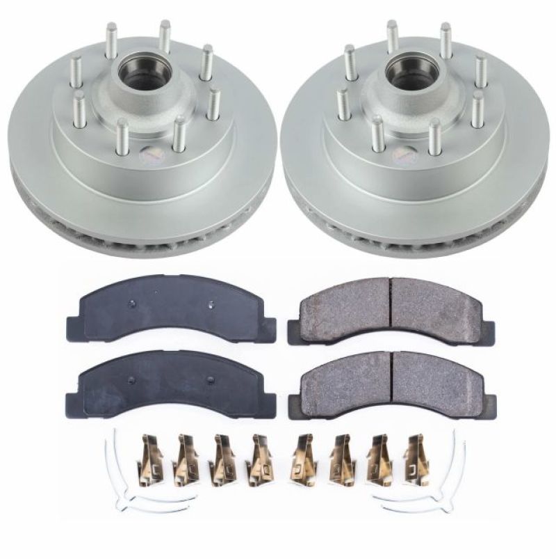 PSB Evolution Coated Rotor - Power Stop 03-04 Ford F-350 Super Duty Front Z17 Coated Brake Kit