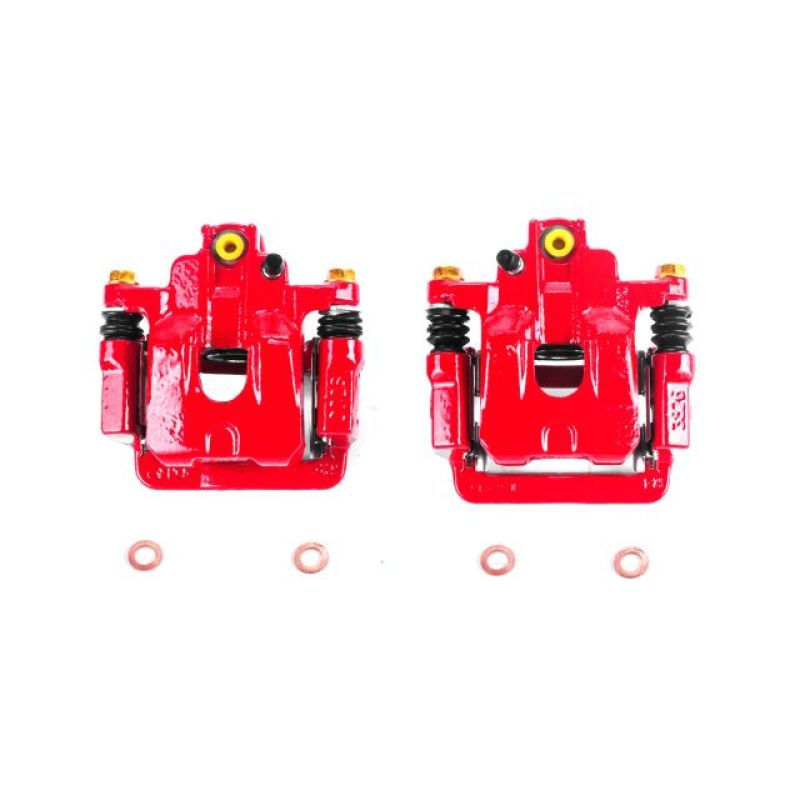 PSB Red Calipers - Power Stop 02-04 Honda Odyssey Rear Red Calipers w/Brackets - Pair