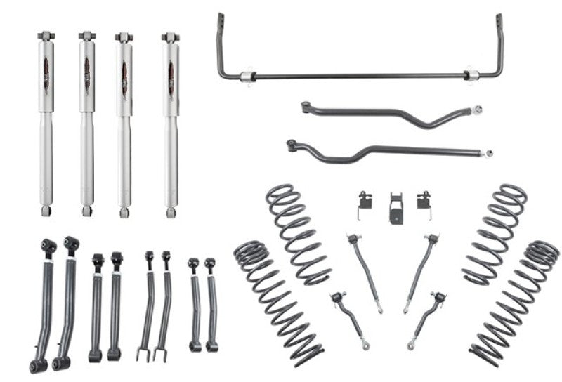 BT Lift Kit w Shocks - Belltech 18-19 Wrangler Rubicon JL 4dr 4in Trail Performance Lift Kit w/ Rear Sway Bar