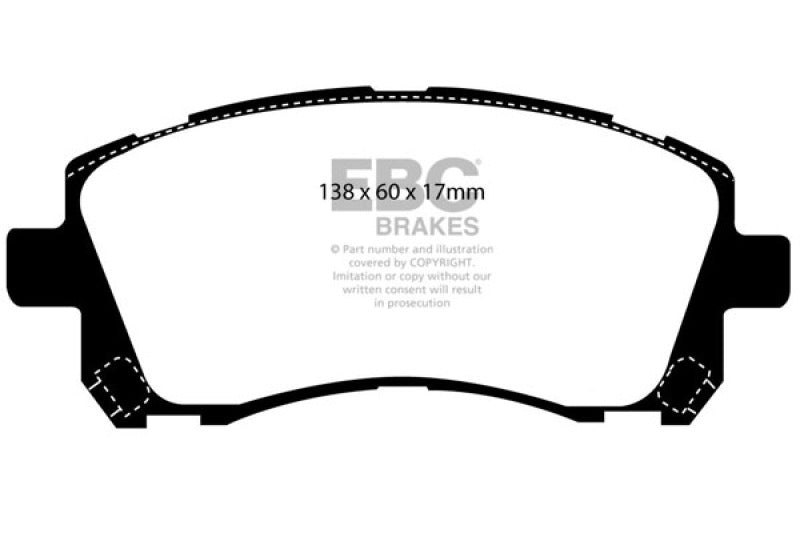 EBC Yellowstuff Brake Pad Sets - EBC 98-02 Subaru Forester 2.5 Yellowstuff Front Brake Pads
