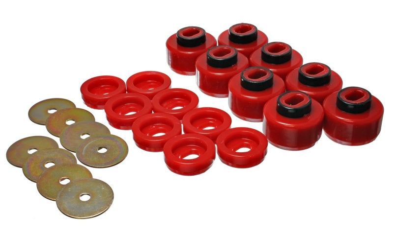 ES Body Mounts - Red - Energy Suspension 99-06 Silverado C1500/K1500 / 01-06 Silverado C2500/K2500 Red Body(cab) Mount Set