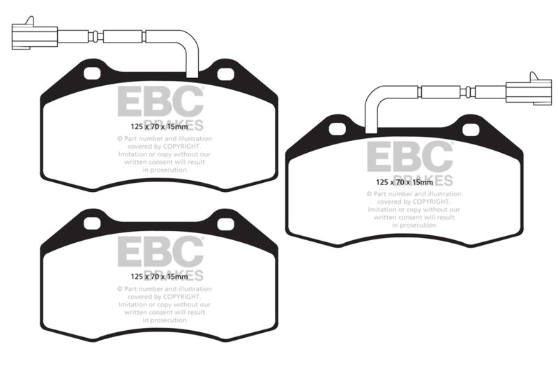 EBC Redstuff Brake Pad Sets - EBC 14+ Alfa Romeo 4C 1.75 Turbo Redstuff Front Brake Pads