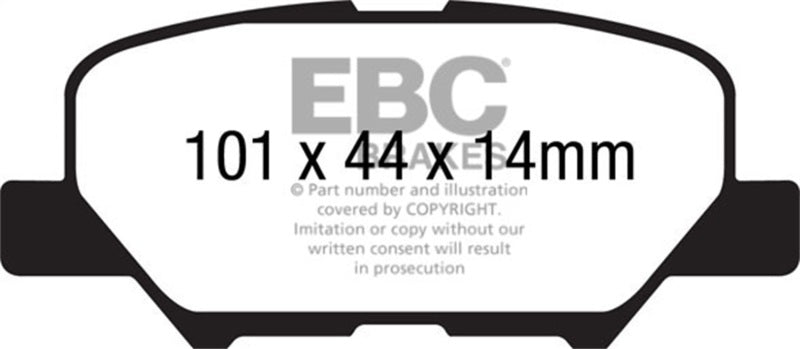 EBC Redstuff Brake Pad Sets - EBC 14+ Mazda 3 2.0 (Mexico Build) Redstuff Rear Brake Pads