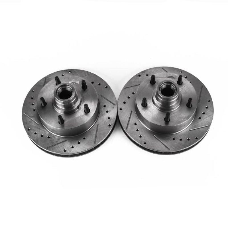 PSB Evolution Drill/Slot Rotor - Power Stop 86-93 Ford E-150 Front Evolution Drilled & Slotted Rotors - Pair