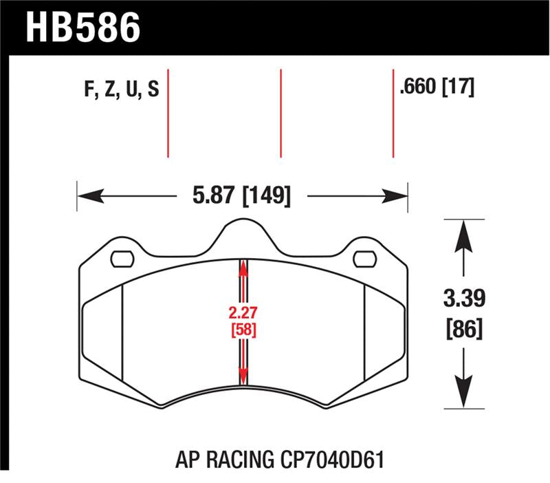 HAWK Ceramic Brake Pad Sets - Hawk AP Racing CP7040 Performance Ceramic Street Brake Pads