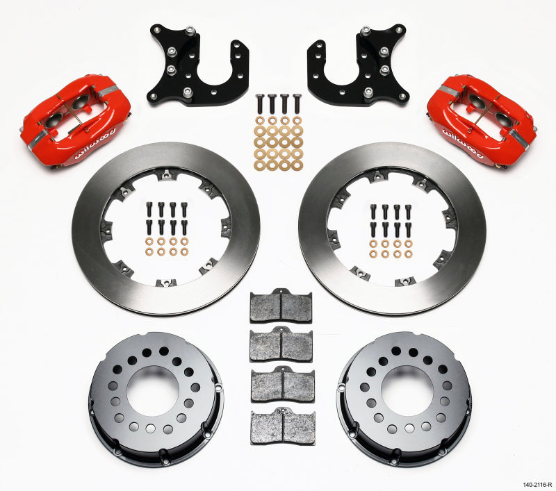 WIL Dynalite Brake Kit - Wilwood Forged Dynalite P/S Rear Kit Red Mopar-Dana 2.72in Offset