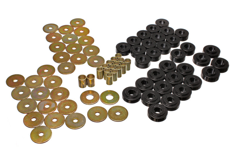 ES Body Mounts - Black - Energy Suspension 65-67 Chevy Malibu/Chevelle/Monte Carlo CONVERTIBLE ONLY Black Body Mount Set