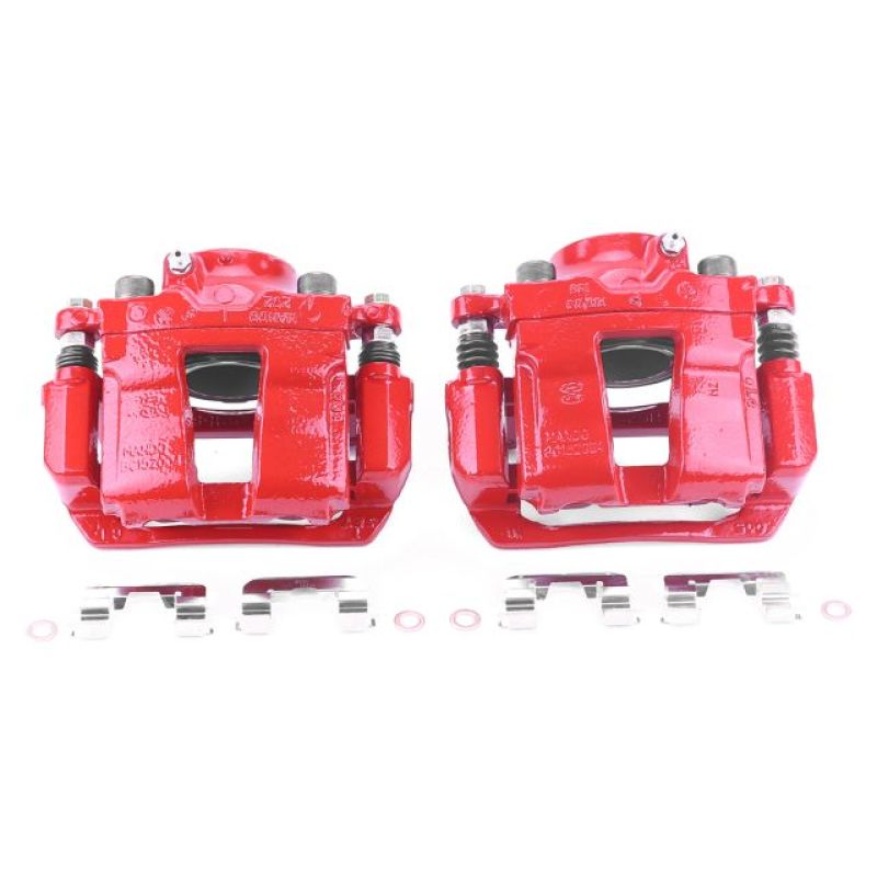PSB Red Calipers - Power Stop 11-15 Hyundai Sonata Front Red Calipers w/Brackets - Pair