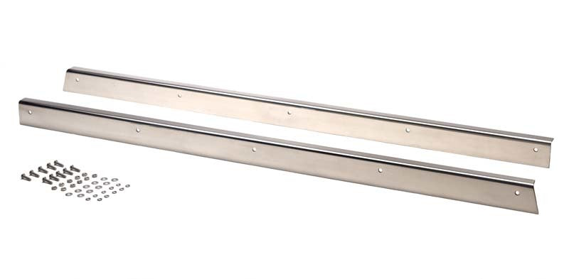 KEN Rocker Guards - Kentrol 55-83 Jeep CJ5 Rocker Guards Pair - Polished Silver