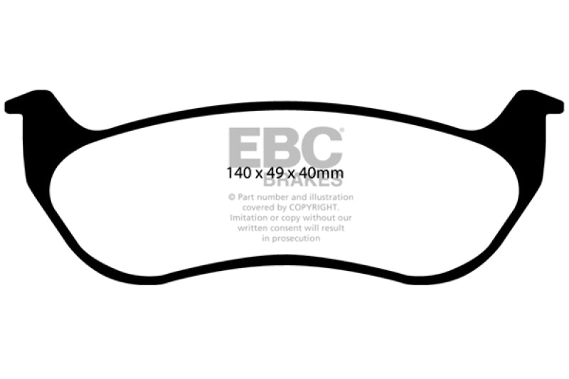 EBC Yellowstuff Brake Pad Sets - EBC 07-11 Ford Explorer Sport Trac 4.0 Yellowstuff Rear Brake Pads