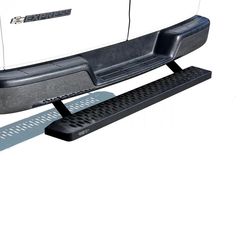 WES Running Boards - Grate - Westin Ford Transit Van 150/250/350 (Single 54in. Pass Door) Grate Steps Running Boards - Tex. Blk