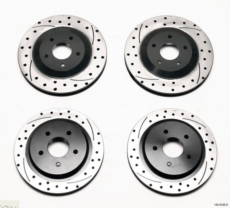 WIL Rotor Kit - Wilwood Rotor Kit Front/Rear-Dimpled/Slotted 97-04 Corvette C5 All/ 05-13 C6 Base
