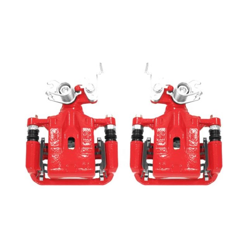 PSB Red Calipers - Power Stop 06-12 Ford Fusion Rear Red Calipers w/Brackets - Pair