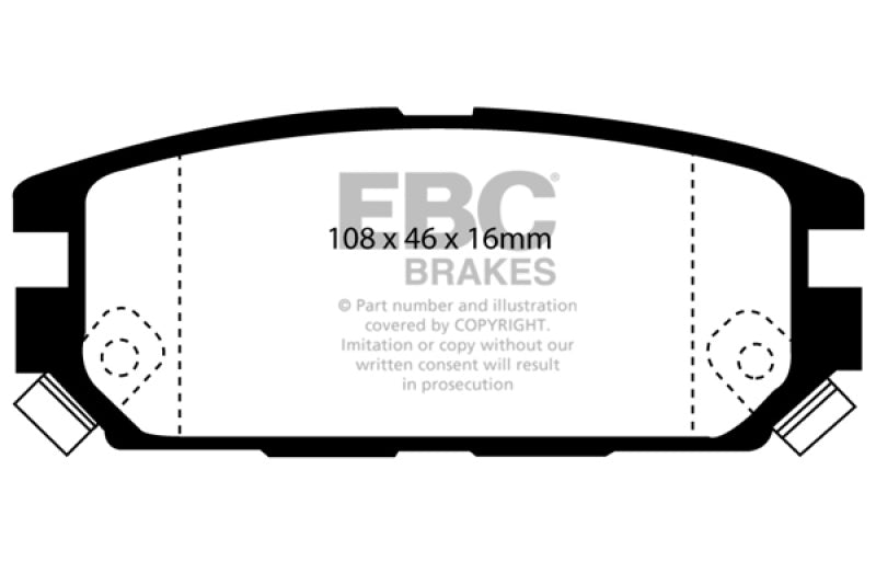EBC Redstuff Brake Pad Sets - EBC 91-93 Dodge Stealth 3.0 4WD Redstuff Rear Brake Pads